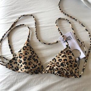 Charlie Holiday leopard triangle Bikini top